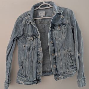 Old Navy Distressed Light Blue Jean Jacket
